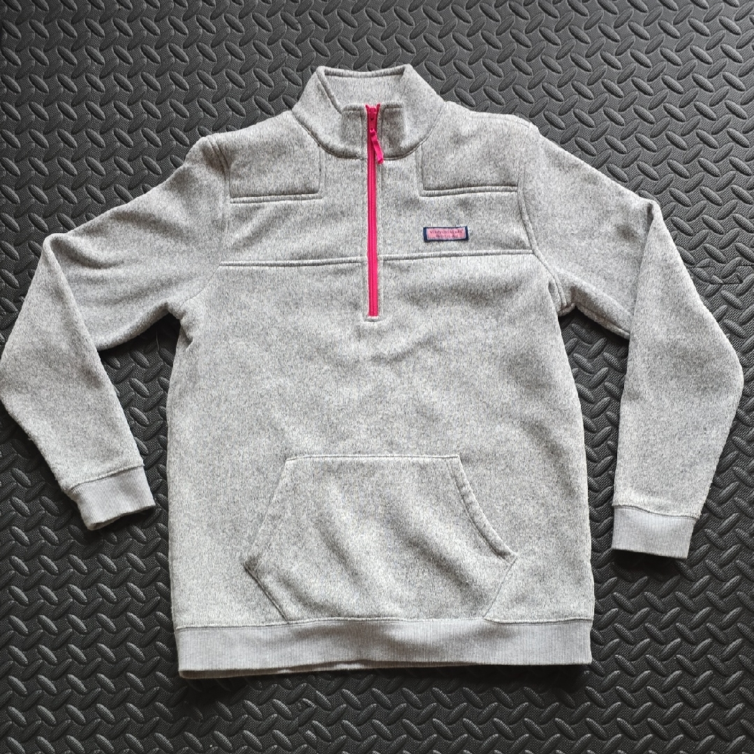 Women's Vineyard Vines Quarter Zip Gray Sweater- S